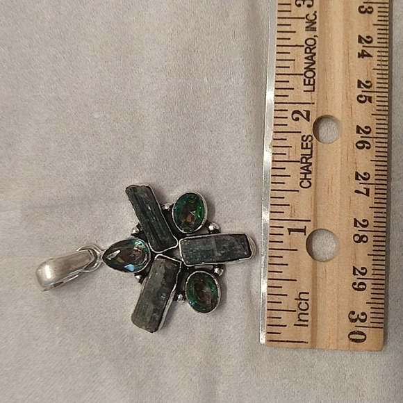 Canaanite and rainbow topaz pendant - Picture 4 of 5